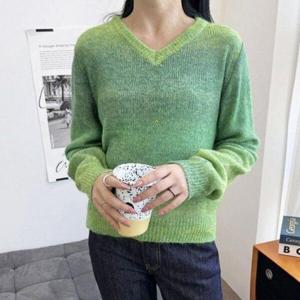 [모노무드]MNO 걸스 스웨터 봄철폴 스테디 걸 V라인 니트상의 풀오버