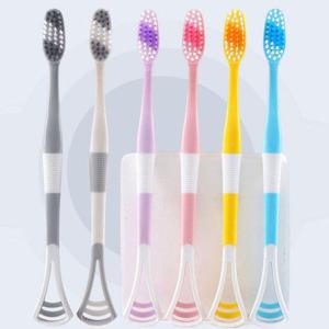 부드러운 모 혀클리너 칫솔 겸용 구광관리 2in1 8P