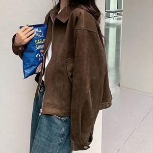 [유니제이] 리제네 스웨이드 카라 자켓