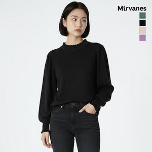 미르바네스 퍼프 슬리브 반모크넥 니트