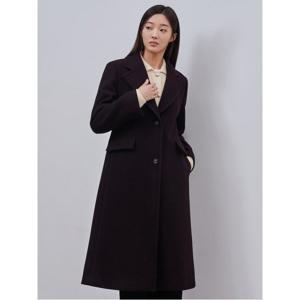 울 혼방 슬림핏 롱 코트  퍼플 (BF4X30C20U)