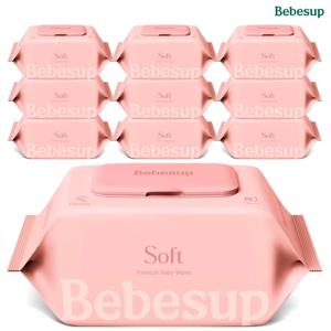 빠른배송 베베숲 소프트 아기물티슈 80매 x 10팩 물티슈 엠보싱 캡형 코스트코