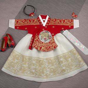 [럭셔리한복] 527.궁중홍금박(여)_여아한복/아동한복/돌한복/유아/아이한복 (01호~13호)