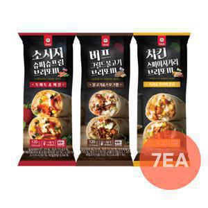 [APP전용] 천일식품 브리또 3종 7개 골라담기 (120gx7개)