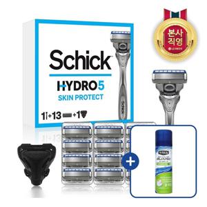 [APP전용] 쉬크 하이드로5 스킨프로 면도기 기획팩 (핸들1+날13입+커버1) + 센서티브라임폼 210g  증정