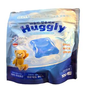 허글리 8IN1 딥클린 초고농축 캡슐세탁세제 코튼캔디향 100개입