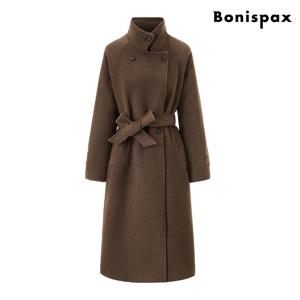 원버튼 소매 스트랩 벨티드 롱 코트 (XP4JH003L0)