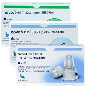 NovoFine 노보파인 플러스 멸균 인슐린 펜니들 32G 4mm 6mm 100입 주사침 주사기 주사바늘