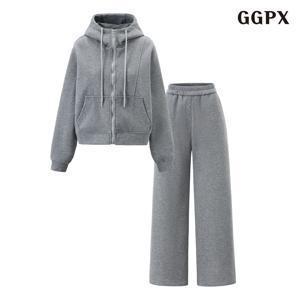 후드 기모 집업 자켓 밴딩 롱 팬츠 셋업 (GPDOW019D)