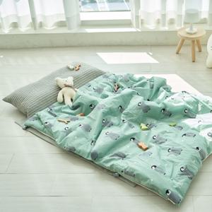 [수피마면+듀라론냉감] 일체형 펭핑펭밍 낮잠패드 낮잠이불세트 (18oz)