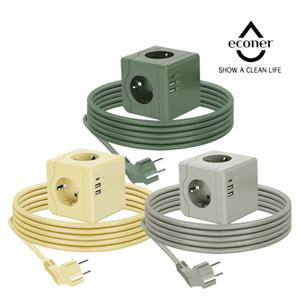 에코너 MT03 큐브 멀티탭 3m 전선형 콘센트 3구 C타입 USB포트 캠핑릴선