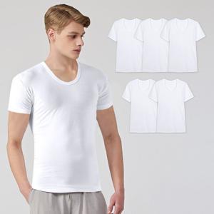 [APP전용][기간한정][5매세트] 남성 U넥 반팔 런닝 5매