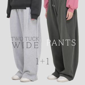 1+1 네오플레인 투턱 남자 기모 트레이닝 와이드 겨울 밴딩 팬츠 바지 6 COLOR