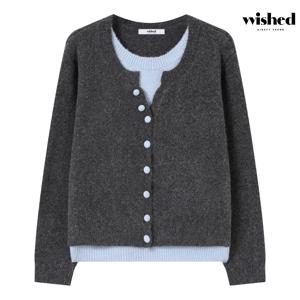 레이어드 배색 라운드 긴팔 니트 (WICDNT004)