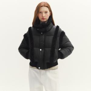 크리미 퍼 배색 숏 패딩(MAFDPD06MBK)