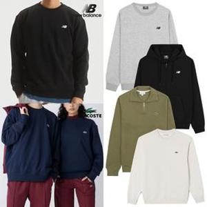 [라코스테&뉴발란스] 기모 맨투맨 크루넥 스웨트셔츠 후드집업 반집업 1+1