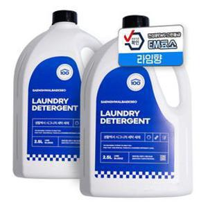 [생활백서 1+1] 일반/드럼세탁기 겸용 세탁세제 2.5L x 2개