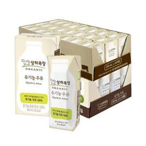 상하 유기농 멸균 우유 200ml 24팩 + 125ml 24팩 (총 48팩)