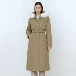 후드 퍼 야상 벨티드 롱다운 (EGDHOK99)