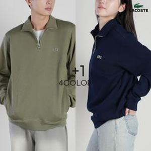 [1+1] [라코스테] 하이넥 스탠드업 반집업 긴팔 스웨트 티셔츠