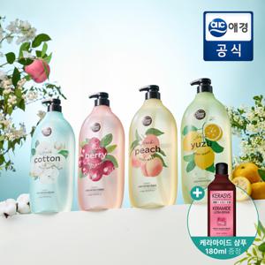 [짐승용량] 샤워메이트 대용량 바디워시 1.2kg*3개 + 샴푸 180ml 증정
