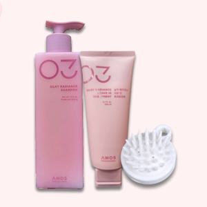 아모스 실키 래디언스 세트 샴푸 500g+트리트먼트200ml +샴푸브러쉬