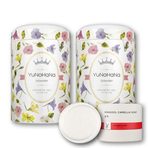 유노하나 벳부온천 미네랄 입욕제 1000g x 2개 + 몽돌 비누(동백) 선택구성