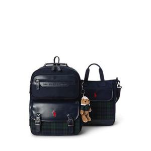 폴로 키즈 남아 8-18세 플래드 트림 백팩 앤 슈즈 백 세트(CWPOACCY9P20121410)