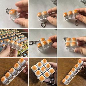 led 캐러멜 빵 피젯 키보드 키링 버튼 키캡 팝잇 딸깍이 피젯토이 장난감