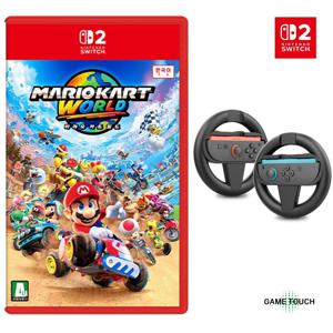 닌텐도 스위치 2 마리오 카트 월드 한글판 실물팩 + 조이콘 2 핸들 블랙 2개입