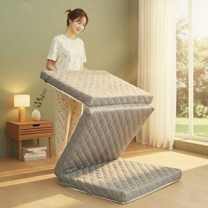 잠스쿨 3단 접이식 매트리스 단단한 정착 토퍼 허리에좋은 침대 바닥 매트 12cm MS