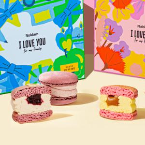 [답례 선물 마카롱] 널담 수제 마카롱 [솔티드플라워/블루베리스타] 16구