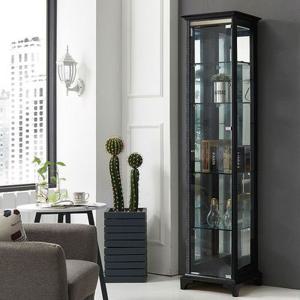 가죽문양 / 캐슬 400-5단 유리 장식장 피규어 레고 건담 진열장 그릇장