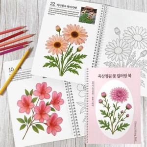 옥상정원 꽃 컬러링북 어르신 시니어 색연필 색칠공부 치매예방책