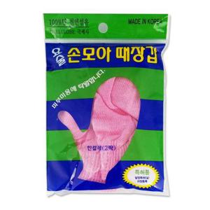 정준산업 요술 때밀이 손모아 장갑 때르메스 벙어라형 분홍