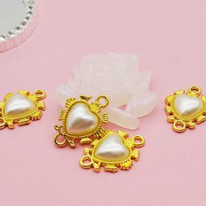 진주 빅 하트 양고리 팬던트 레진 아트 공예 악세사리