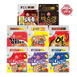 봉지라면 멀티팩(김치라면/스낵면/열라면/진라면/오동통면/짜슐랭) 8종 2+2 4개 골라담기