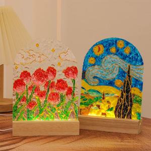 물결 웨이브 아크릴 스테인글라스 무드등 DIY 페인팅 키트