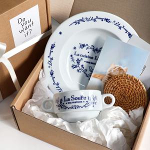 선물포장 손잡이 스프컵+파스타볼 1인 식기세트 샐러드 브런치 플레이트 집들이선물 D79