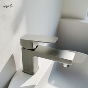 무광 원홀수전 사각 스테인리스 세면대 수전 H34