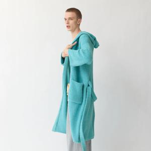 메럴드 남자 수면 로브 가운 잠옷 커플 홈웨어 파자마 남녀공용 나이트 샤워 긴팔