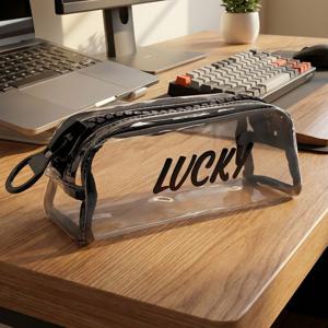 튼튼한 PVC 방수 왕지퍼 투명 필통 파우치