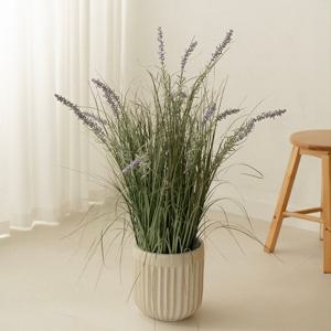 라벤더 그라스 조화 꽃 나무 화분