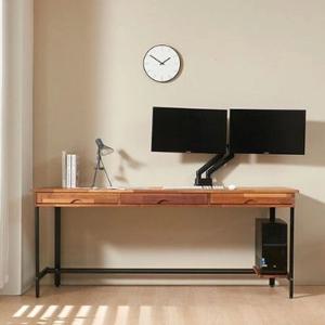 중우한 짙은멀바우 칸서랍 스틸다리 본체거치가능책상(1800 2색)