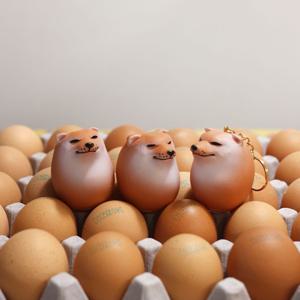 시바견 계란 시바 달걀 시바이누 키링 피규어 3종 쓸데없는 쓸모없는 웃긴 선물 (말랑이)