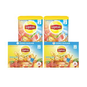 유니레버 립톤 아이스티 제로슈가 복숭아 5g*60개입*2개 자몽맛 770g*2개