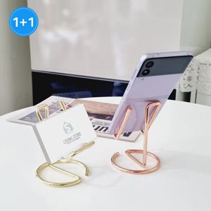 1+1 골드라인 탁상용 핸드폰 거치대 명함꽂이 홀더