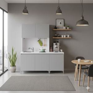 간편시공 벽시공이 아닌 인조대리석 사무실 무타공 이동식 1200 쿡탑 싱크대 상하부장 세트