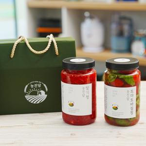 선물박스 수제청 과일청 딸기청+토마토바질청 600g 800g 에이드 음료 답례품 명절 선물