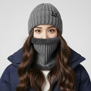 따뜻한 겨울 기모 니트비니 목토시 세트